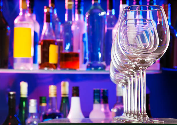 istock Wine empty transparent glasses in the bar 512881848