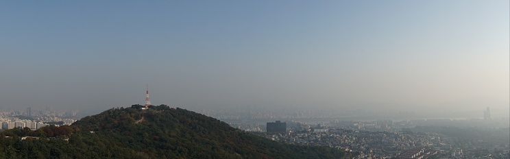 view of mist in the seoul city