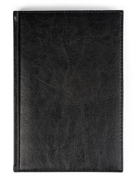 Closeup of texture leather notebook with stitching along edge