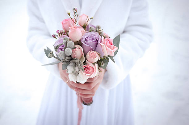 istock fantastic wedding bouquet with large roses in purple tint 512884538