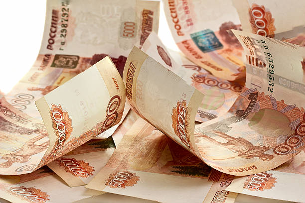 istock Background of Russian banknotes 512888305