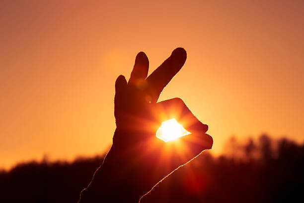 istock Ok hand sign silhouette at sunset 512889606