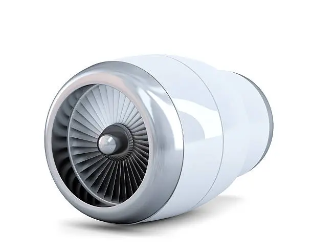 Jet engine. Isolated. Contains clipping path