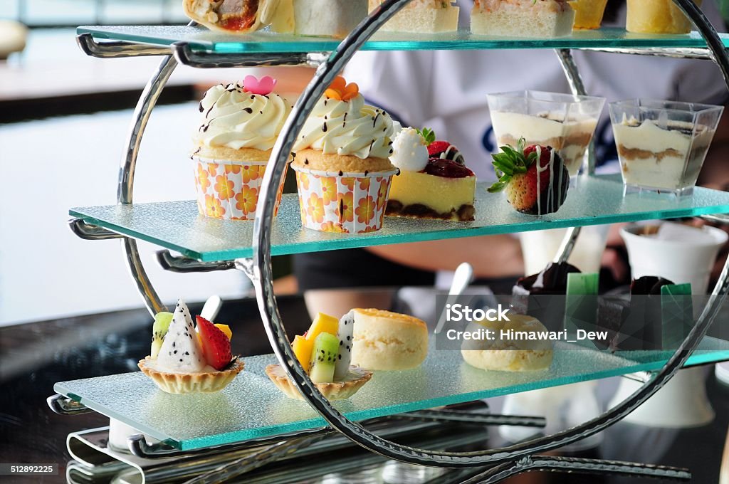 Afternoon tea set of pastries collection Afternoon Tea Stock Photo