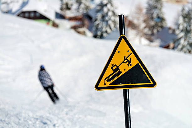 istock Danger! Snowcat sign on a Ski Area 512892426