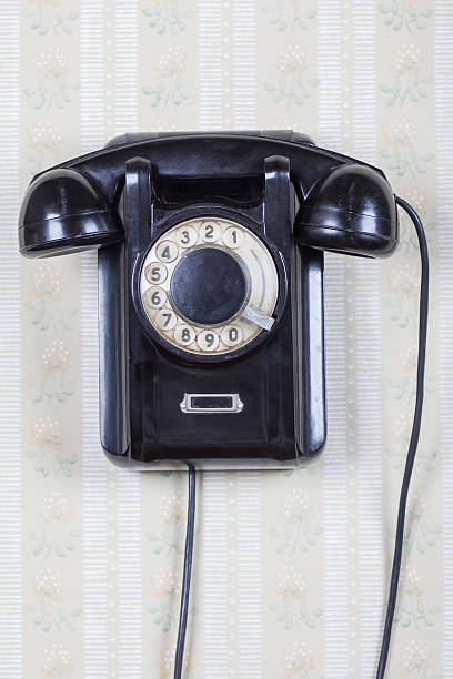 istock Retro phone on a wooden wall 512892844