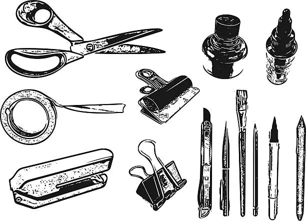 Vector illustration of office supplies