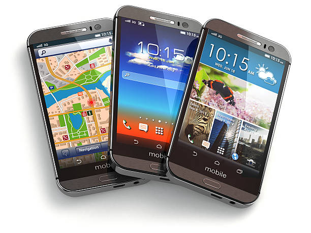 istock Mobile phones on white isolated background. 512894537
