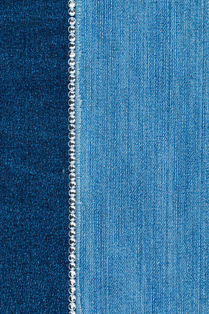 istock Light and dark jeans with silver rhinestones 512896062