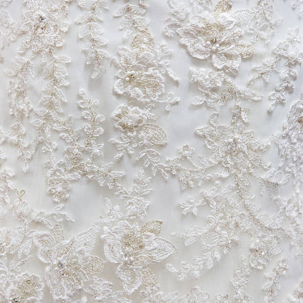 istock Background texture of white fabric with embroidery 512898772