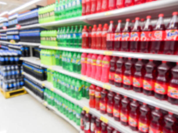 istock Drink bottles on display on shelves in a supermarket 512899848