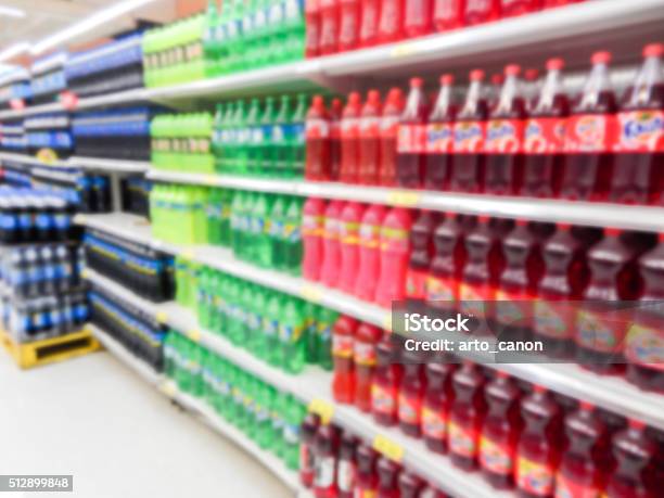 Drink Bottles On Display On Shelves In A Supermarket Stock Photo - Download Image Now