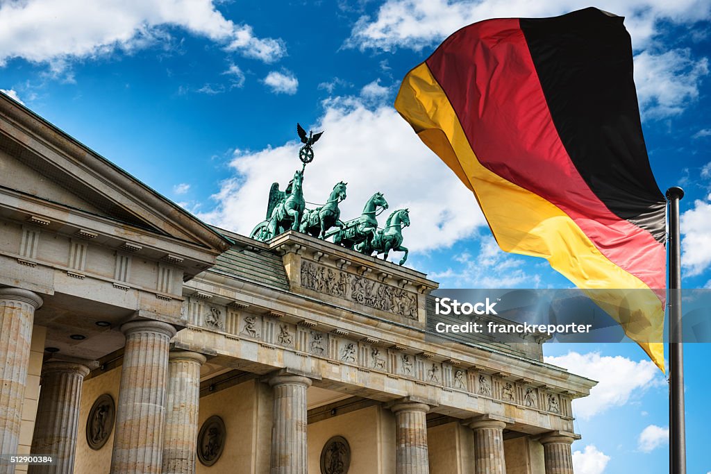 Pariser Platz and Brandeburg Tor - Berlin Berlin Cathedral dome - Germany Germany Stock Photo