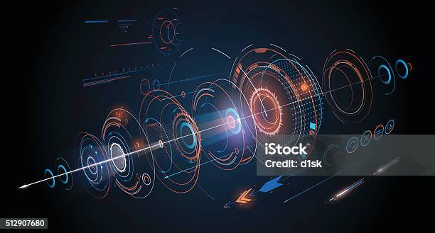 Abstract Futuristic Design Background Stock Illustration - Download Image Now - Technology, Heads Up Display - Video Game, Hologram