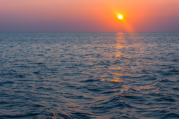 istock Sunset at sea beach in rose quartz & serenity 512909862