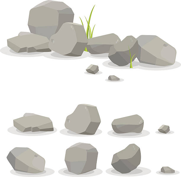 ilustraciones, imágenes clip art, dibujos animados e iconos de stock de rocas y cálculos individuales o ello por los daños y escombros - granite block stone cobblestone