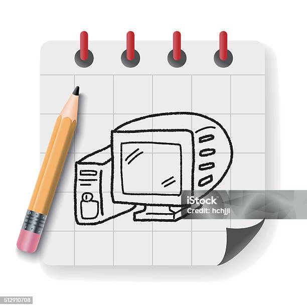 Computer Doddle Image Computer Doodle Drawing Stock Illustration - Download Image Now ...