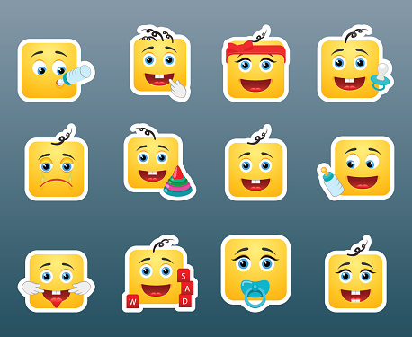 Kid Smiling Sticker Kids Smile Stickers Stock Illustration - Download Image Now - Child ...