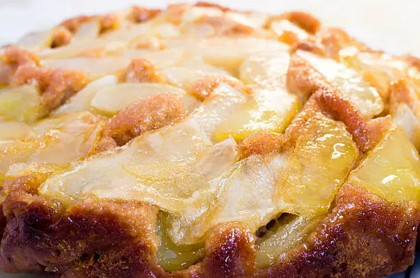 Tarte Tatin with apples. Apple pie. Close-up
