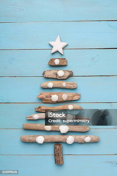 Driftwood Christmas Tree Stock Photo - Download Image Now - Animal Shell, Christmas Tree, Abstract