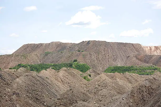 Photo of Debris/overburden mountain formed in the process of removal of coal