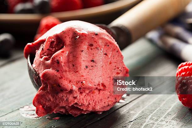 Homemade Organic Berry Sorbet Ice Cream Stock Photo - Download Image Now - Ice Cream, Cold Temperature, Frozen