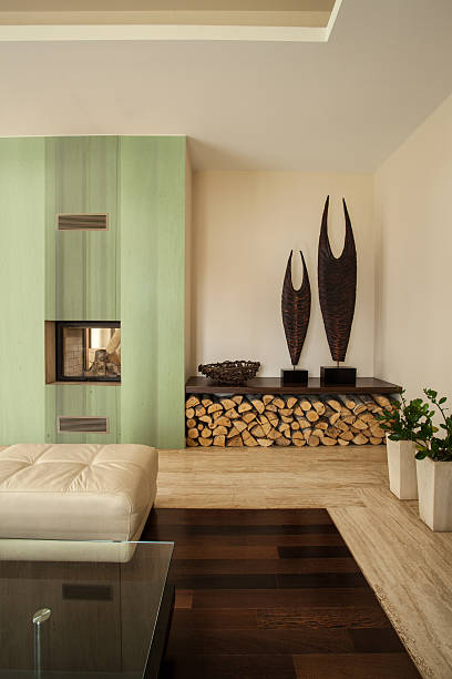 istock Fireplace in a living room 512923071