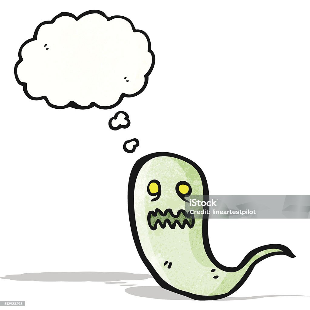 ghost with thought bubble cartoon Bizarre stock vector