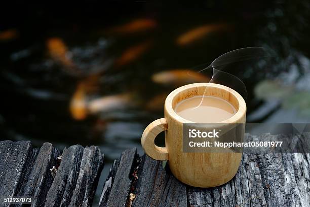 Morning Coffee With Wood Cup Stock Photo - Download Image Now - Arabia, Backgrounds, Breakfast