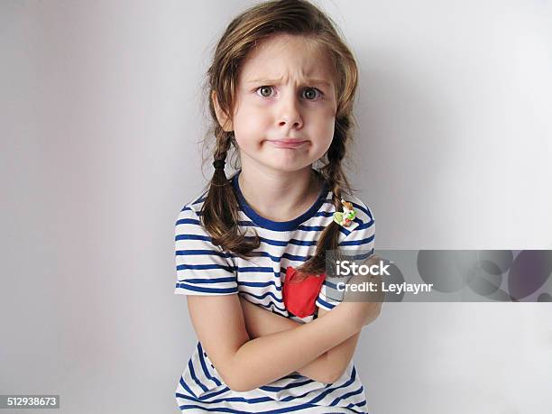 Angry And Cute Girl Stock Photo - Download Image Now - Child, Making A Face, Sulking