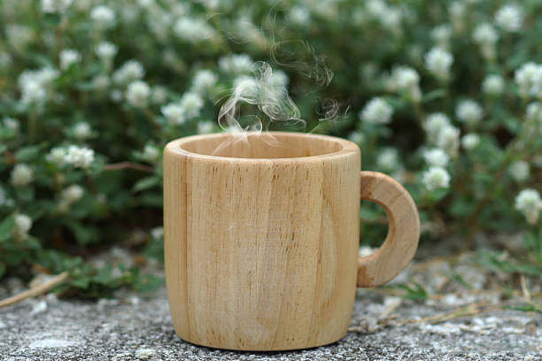 istock morning coffee with wood cup. 512939543