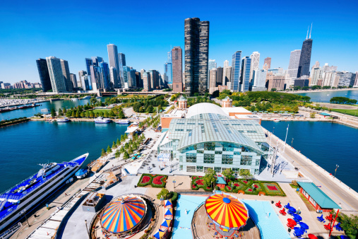 Chicago Skyline Aerial View