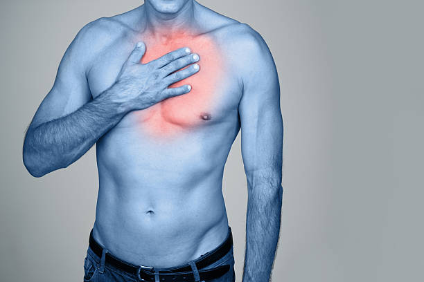 있지 않은 느낌 예보도 가용부품 - pacemaker torso chest male 뉴스 사진 이미지