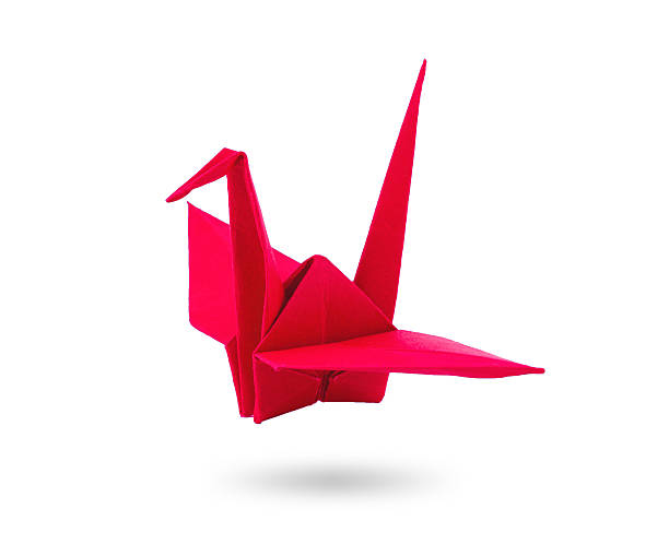 istock origami red paper bird on white background 512960783