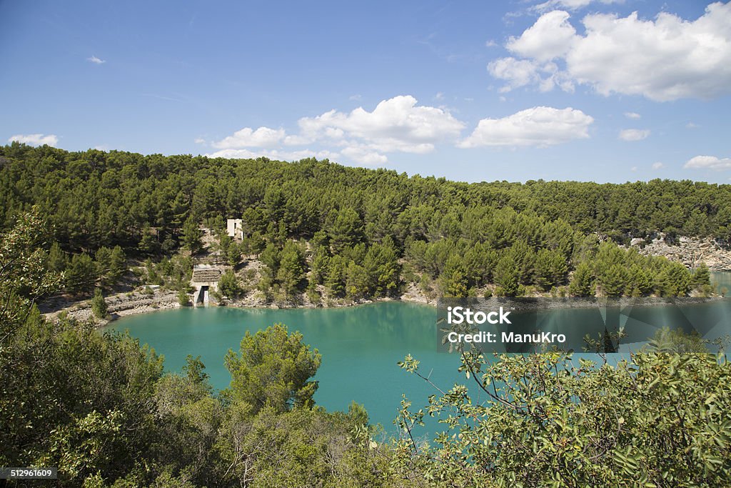 Dam wall in Bimont park, Provence, France Bale Stock Photo