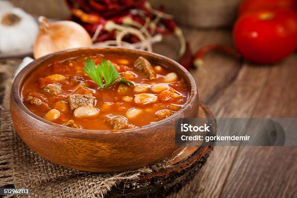 Hot Turkish Bean Stew With A Tasty Tomato Sauce Stock Photo - Download Image Now - Appetizer, Bean, Cooked