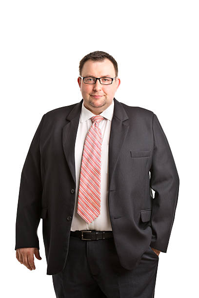 adulto uomo d'affari - overweight men businessman isolated foto e immagini stock