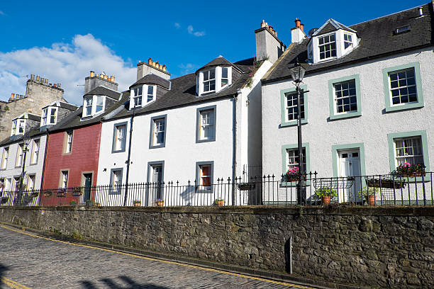 A row of typical houses seen in South Queensferry, Scotland