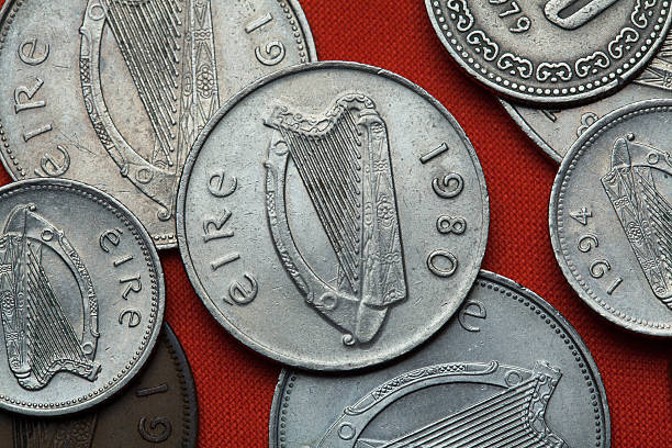 istock Coins of Ireland. Celtic harp 512965534