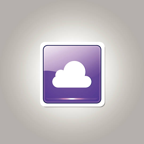 ilustrações de stock, clip art, desenhos animados e ícones de vector nuvem sqaure ícone de web de botão roxo - shape rectangle chrome interface icons