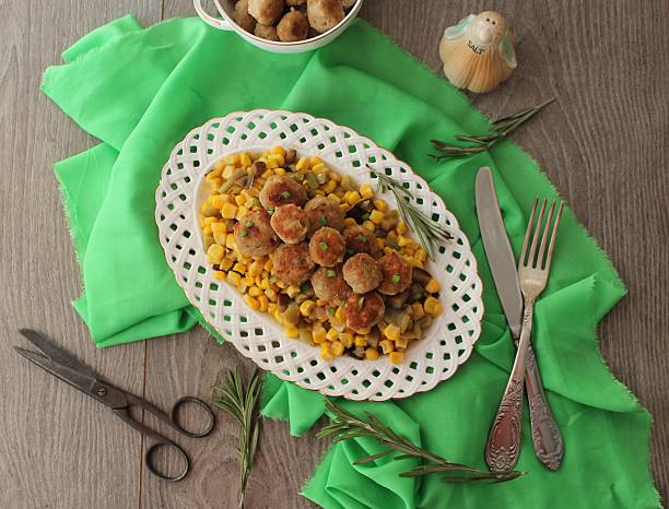 istock Roasted meatballs and vegetables 512966572