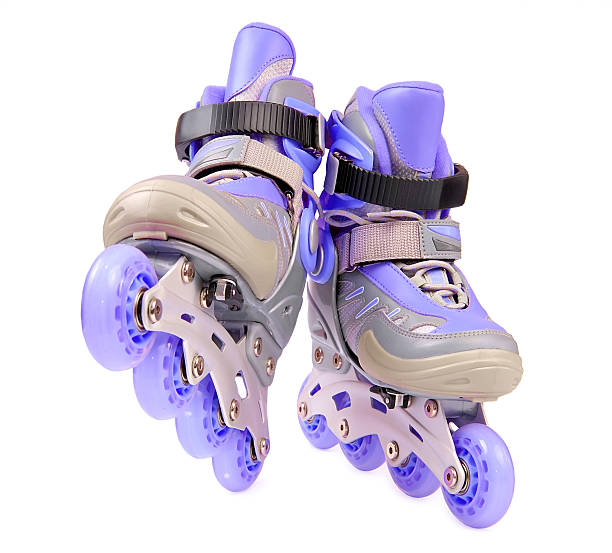 Cтоковое фото Голубой роликовых коньках изолированного на белом