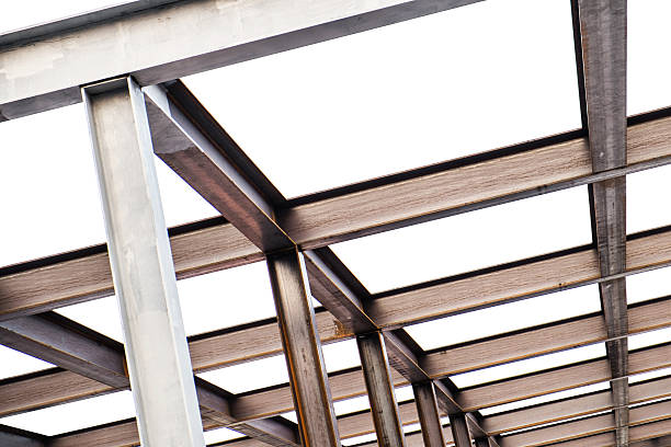 I-Beam steel construction, isolated on white background