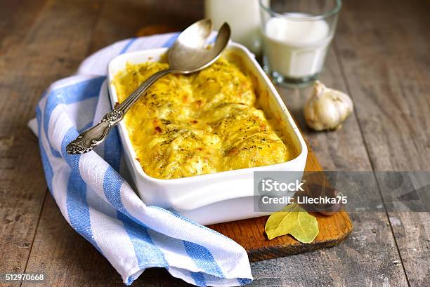 Potato Gratine Stock Photo - Download Image Now - Prepared Potato, Baking, Breakfast