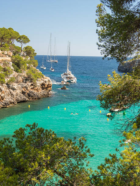 istock Boats and blue sea in Majorca, Cala Pi 512974648