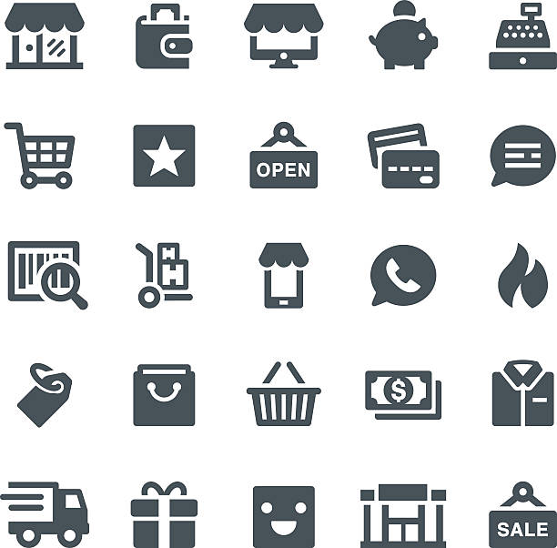 ikony detalicznej - grocery shopping stock illustrations