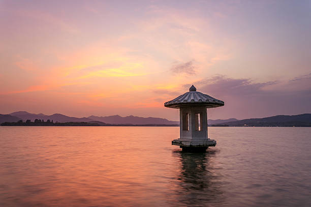 waterscape of lake at twillight,china