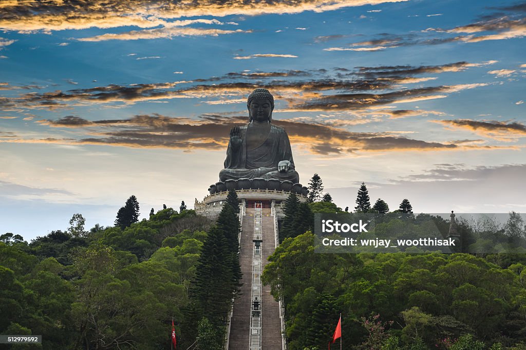 Grand Bouddha de Ngong Ping l'île de Lantau - Photo de Hong-Kong libre de droits