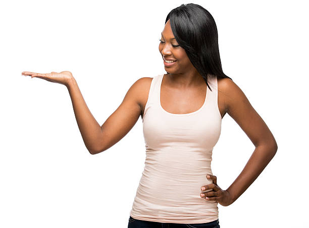 istock Afroamerican woman showing to the side 512980157