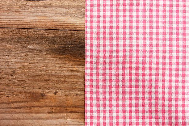 istock wooden board with a checkered tablecloth 512980427